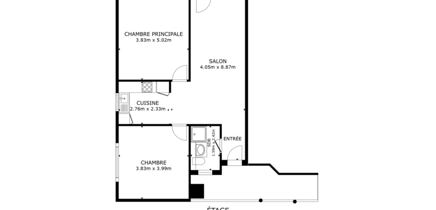 Charmant 3 pièces 1/2 entièrement rénové d’une surface de 83 m² bruts