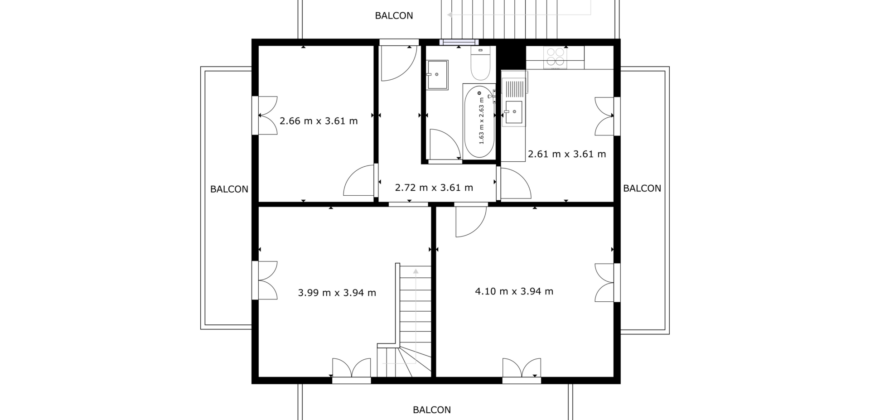 Petit immeuble locatif de 3 appartements et 1 studio personnalisable