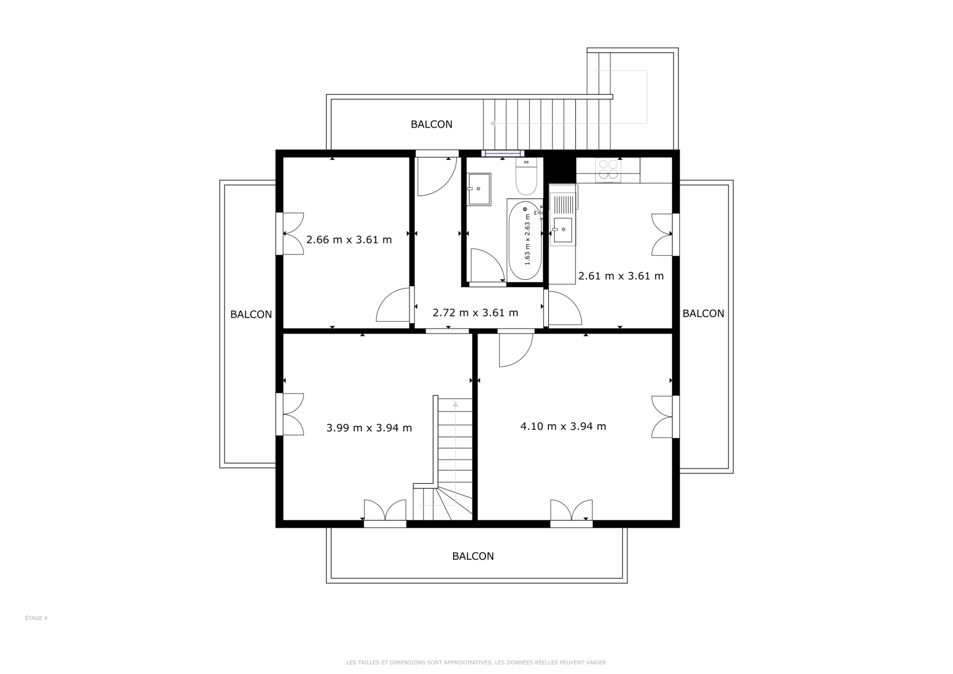 Petit immeuble locatif de 3 appartements et 1 studio personnalisable