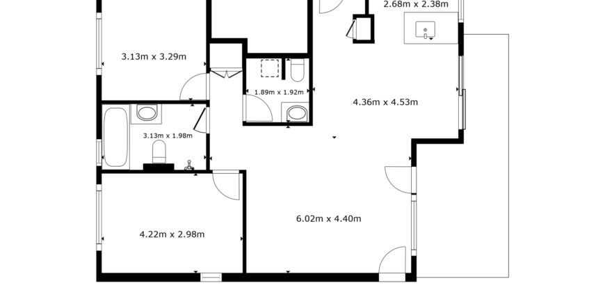 Spacieux 3 pièces 1/2 en rez-de-jardin de 107 m²